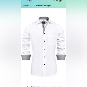 🔹NWT Mens Long Sleeve Stretch Dress Shirt Wrinkle-Free Regular Fit Button Down